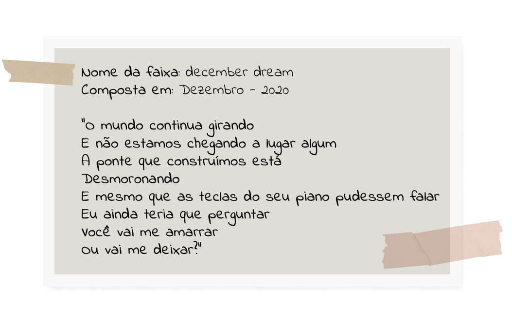 MĂşsica The Love I Never Had de Livia Lopes, composta em dezembro de 2020