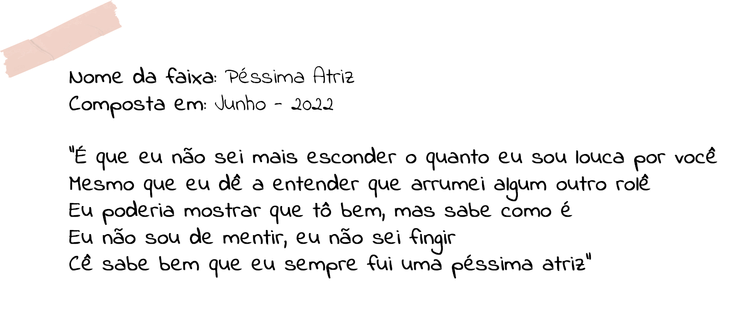 Música Péssima Atriz de Livia Lopes, composta em junho de 2022